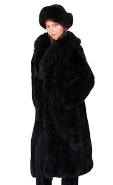 Baby Alpaca Black Fur Coat