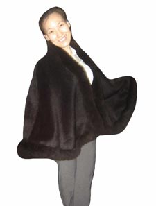 Fashion Baby alpaca Fur Trimmed Cape