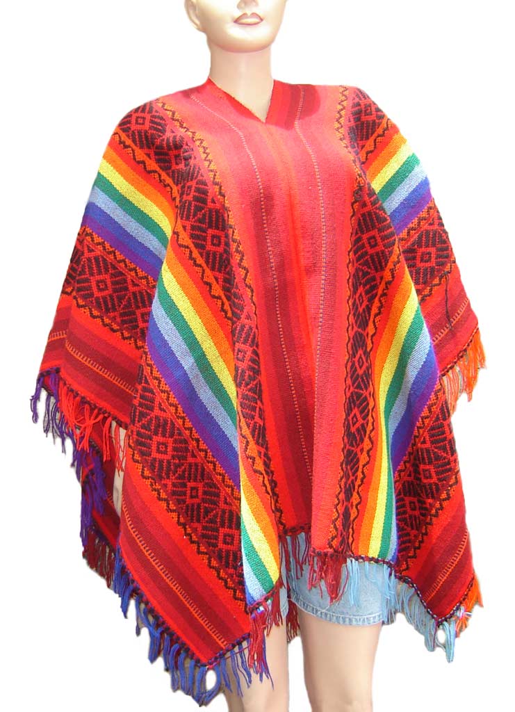 Multicolor Andean Wool Poncho are unisex