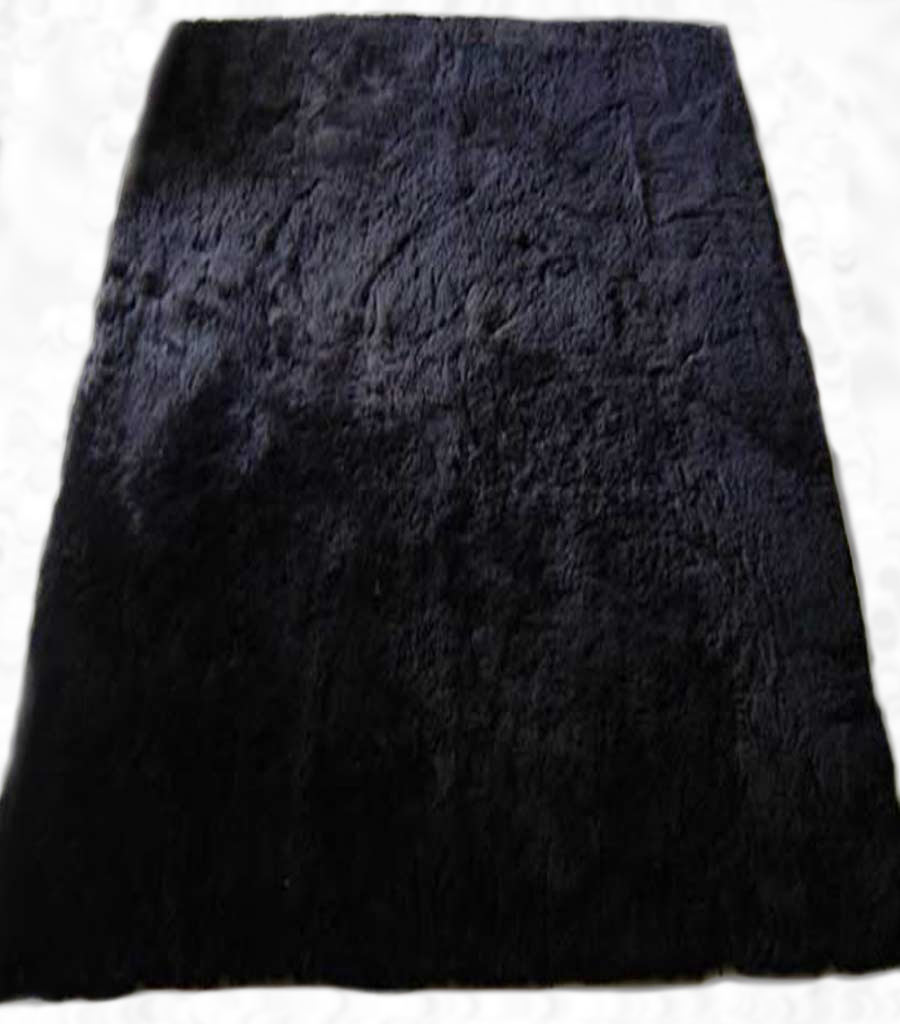 Luxury Baby Alpaca Black Fur Rug special for home decor